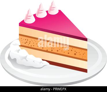 cake realistic . Vector Illustration Isolated on White Background Stock Vector