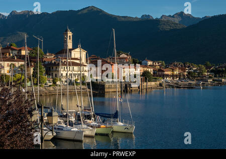 Feriolo, Italy - September 2, 2018: The small village of Feriolo near Baveno, located on Lake Maggiore, Piedmont, Italy. Stock Photo