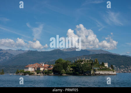 Isola Bella island in Maggiore lake, Borromean Islands, Stresa Piedmont Italy, Europe. Stock Photo