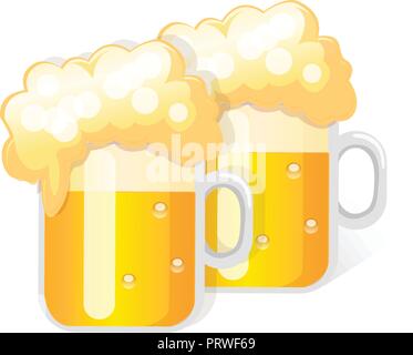 beer glass. Vector Illustration Isolated on White Background Stock Vector