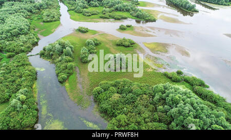 Aerial landscape from the drone Stock Photo