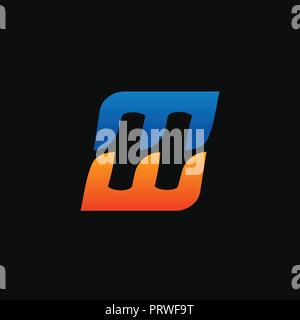 letter H, E Logo. speed logo design concept template Stock Vector