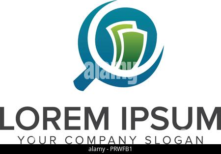 Magnifier money logo. Business financial design concept template Stock Vector