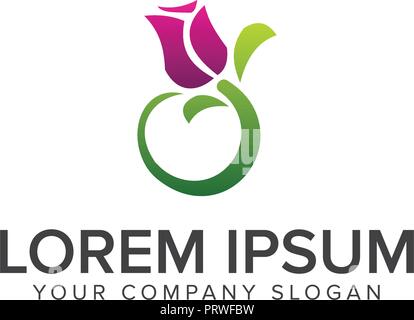 Jasmine flower logo design concept template. Stock Vector
