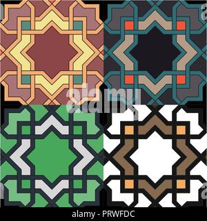 mozaic pattern. decorative pattern. different color option.vector illustration Stock Vector