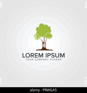 Home Tree logo design concept template Stock Vector
