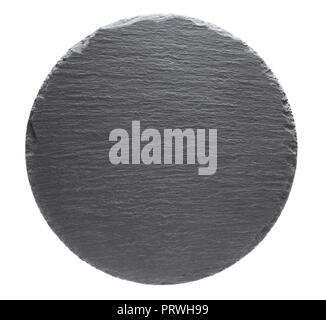 blank circle gray slate textured background Stock Photo