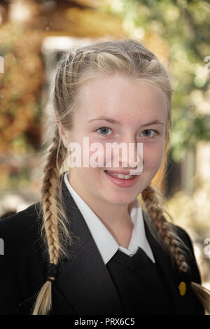 young pretty french female poses for a portrait in normandy france ...