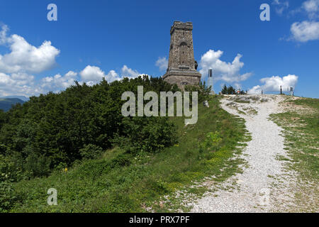 SHIPKA, BULGARIA - JULY 6, 2018:  Summer view of Monument to Liberty Shipka, Stara Zagora Region, Bulgaria Stock Photo