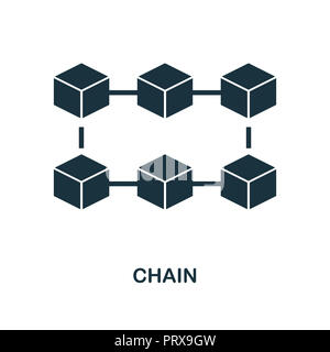 Blockchain icon. Monochrome style design from crypto currency ...