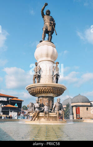 Statue of Philip II of Macedon, Skopje, Republic of Macedonia, September 2018 Stock Photo