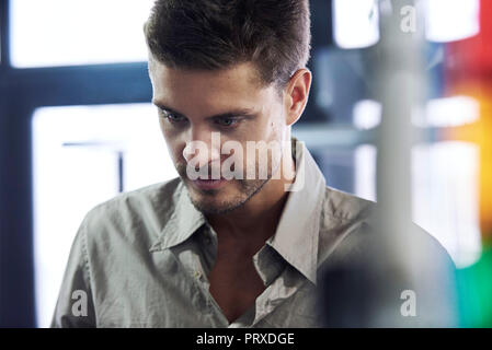 Close-up of engineer in office Stock Photo
