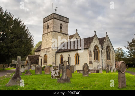 October 2017 - St Michael's church, a typical parish church, and surrounding graveyard, in Betchworth village, Surrey, UK Stock Photo