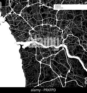 Portugal Map Administrative Divisions and Roads Stock Vector - Illustration  of background, porto: 145582001