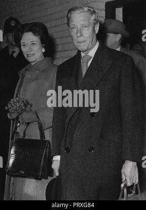 LonodnUK.  c.1965 The Duke of Windsor (formerly King Edward VIII) and his American wife the Duchess of Windsor (Wallis Simpson) on a visit to London in the 1960's. Captioned 13 May 2011. Ref:  LMK0-29076-130511 Credit: LMK / MediaPunch