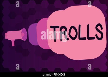 Handwriting text writing Trolls. Concept meaning Internet slang troll  person who starts upsets people on Internet Stock Photo - Alamy