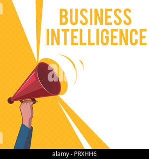 Handwriting text Business Intelligence. Concept meaning Best Practice of Information to Optimize Perforanalysisce. Stock Photo