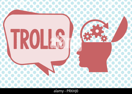 Handwriting text writing Trolls. Concept meaning Internet slang troll  person who starts upsets people on Internet Stock Photo - Alamy