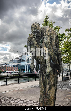 Great Famine Statue, Custom House Quay, Dublin, Ireland, Europe. Stock Photo