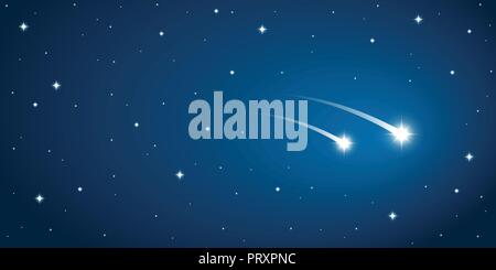 two falling stars in the starry sky vector illustration EPS10 Stock Vector
