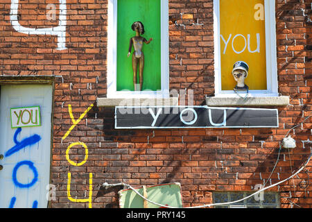 The Heidelberg Project, an outdoor art environment in the McDougall-Hunt urban neighbourhood on Detroit's east side, created by artist Tyree Guyton. Stock Photo