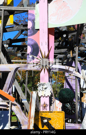 The Heidelberg Project, an outdoor art environment in the McDougall-Hunt urban neighbourhood on Detroit's east side, created by artist Tyree Guyton. Stock Photo