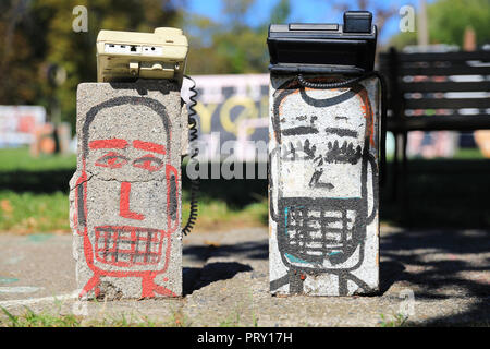 The Heidelberg Project, an outdoor art environment in the McDougall-Hunt urban neighbourhood on Detroit's east side, created by artist Tyree Guyton. Stock Photo