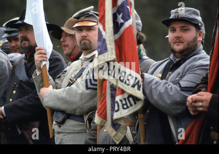 Confederate Standard Bearers (Reenactors) Stock Photo