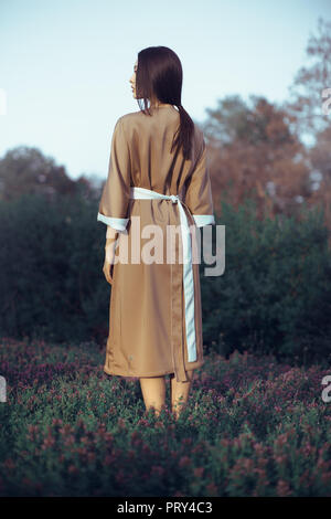 Portrait of a Japanese woman, geisha posing for a picture 