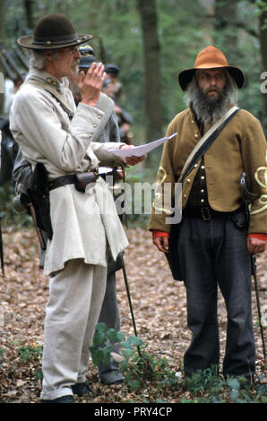 Confederate Officers in Conversation (Reenactors) Stock Photo