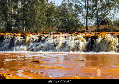 Red river waterfall, 'Rio Tinto' Stock Photo