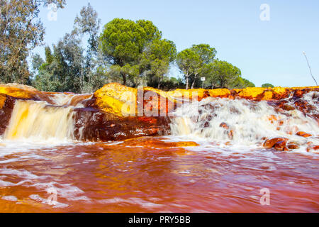 Red river waterfall, 'Rio Tinto' Stock Photo