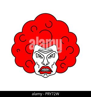Angry woman face icon. grumpy wife portrait. terrible irate female head Stock Vector