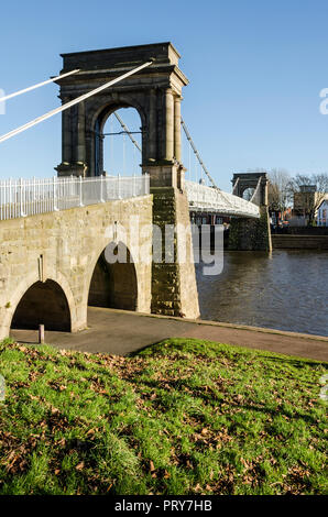 Wilford Suspension Bridge, Nottingham Stock Photo