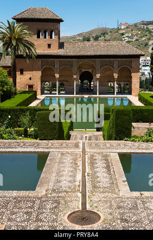 Nasrid Palace of the Partal within the city of the Alhambra. Stock Photo