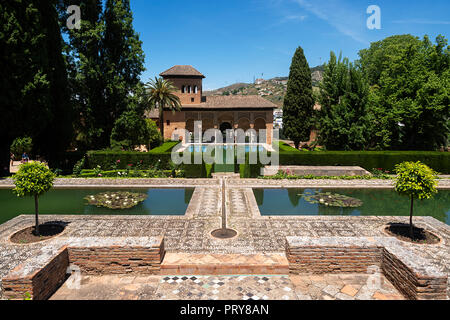 General view of the Nasrid palace of the Partal in the city of the Alhambra Stock Photo