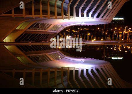 Night view from the City o Arts and Science in Valencia, Spain Stock Photo