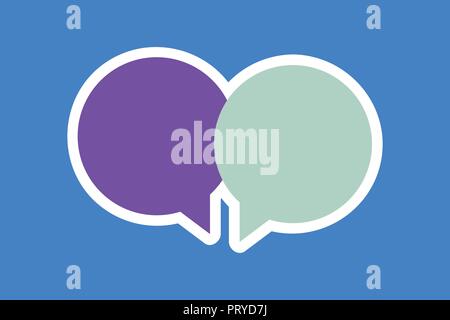 Flat design business Vector Illustration concept template copy space text for Ad website esp isolated 3d isometric. Two Blank Round Speech Bubble Over Stock Vector