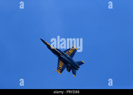 US Navy Blue Angels fly over San Francisco, Ca. USA Stock Photo