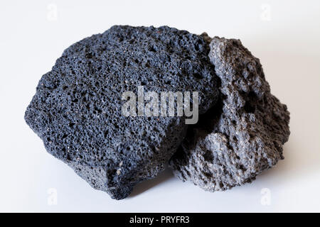 Volcanic igneous rock, scoria, on beach at Corcovado National Park ...