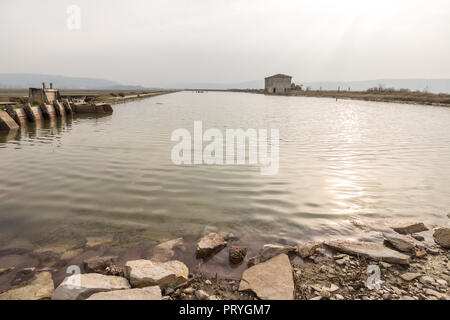 Abandoned salt pan house at Secovlje Saltpans Natural Park in Slovenia. Stock Photo