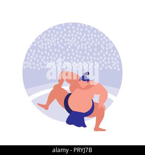 man practicing sumo avatar character vector illustration design Stock Vector
