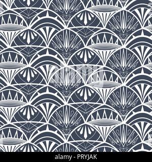 ornament in the style of art deco, ornament in scales. light on dark Stock Vector