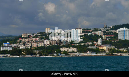 modern residential buildings by sea in Sochi in Russia Stock Photo