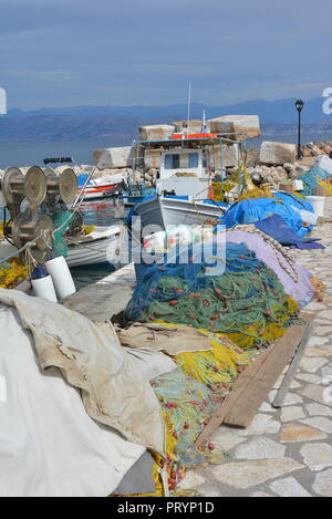 Fishing in Corfu, Greece Stock Photo
