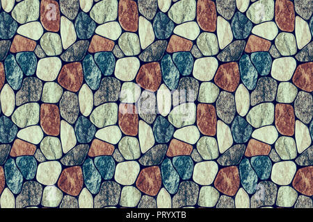 seamless Background. The texture of the stone wall of the large rounded boulders Stock Photo