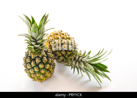 Two Thai pineapples isolated on white background Stock Photo