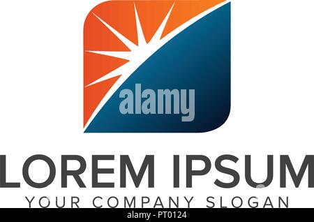 sun energy logo design concept template Stock Vector