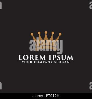luxury crown logo design concept template Stock Vector