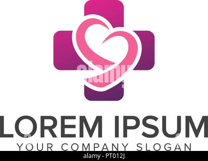 medical heart logo design concept template Stock Vector